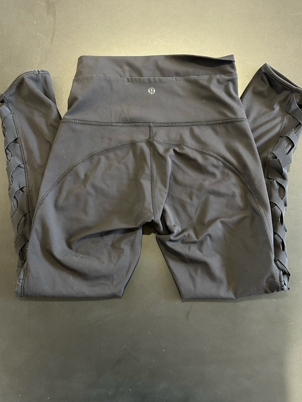 Lululemon Black Leggings with Lattice Side Detail